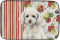 Caroline's Treasures Miniature White Poodle Vegetables Dish Drying Mat Absorbent Dish Drying Mat Pad for Kitchen Counter Dish Drainer Mat for Countertop 14 x 21 Multicolor
