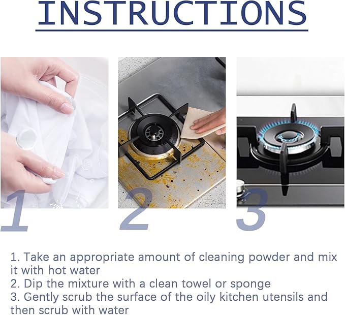 Kitchen Degreaser Cleaning Powder - Removes Grease Rust &amp Odors For Spotless Appliances(3PCS)