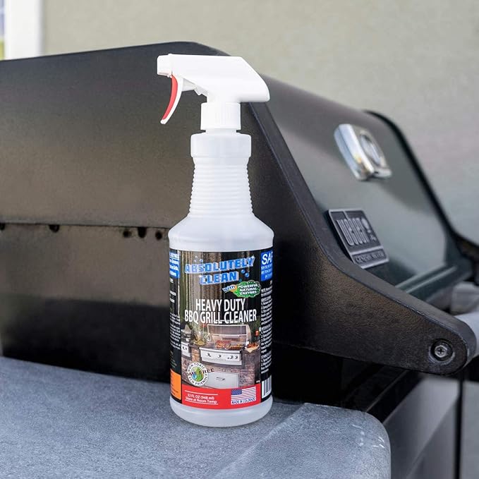 Absolutely Clean IT JUST WORKS GREAT as Grill Cleaner Spray! - Professional Strength Natural Enzyme Formula - Fast Acting Fume Free - USA Made (32oz Spray Bottle)