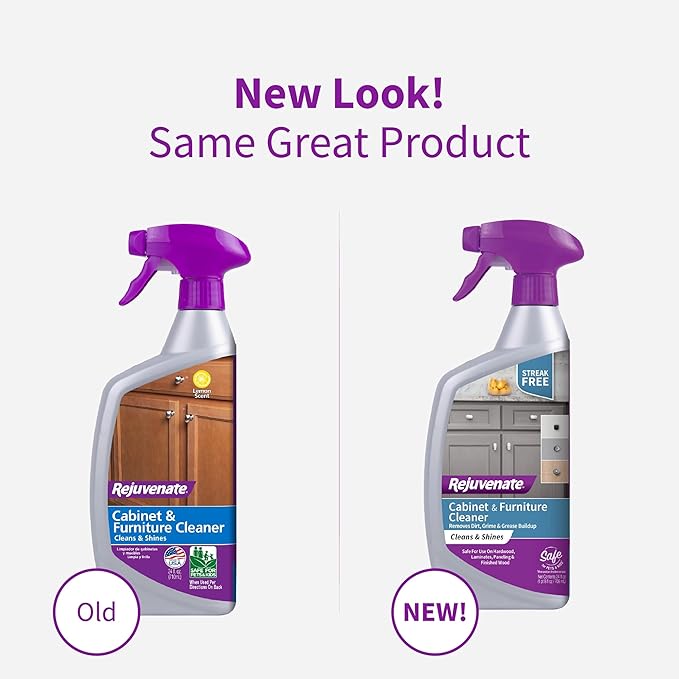 Rejuvenate Cabinet &amp Furniture Cleaner pH Neutral Streak and Residue Free Cleans Restores Protects 24 Ounces 6 Pack