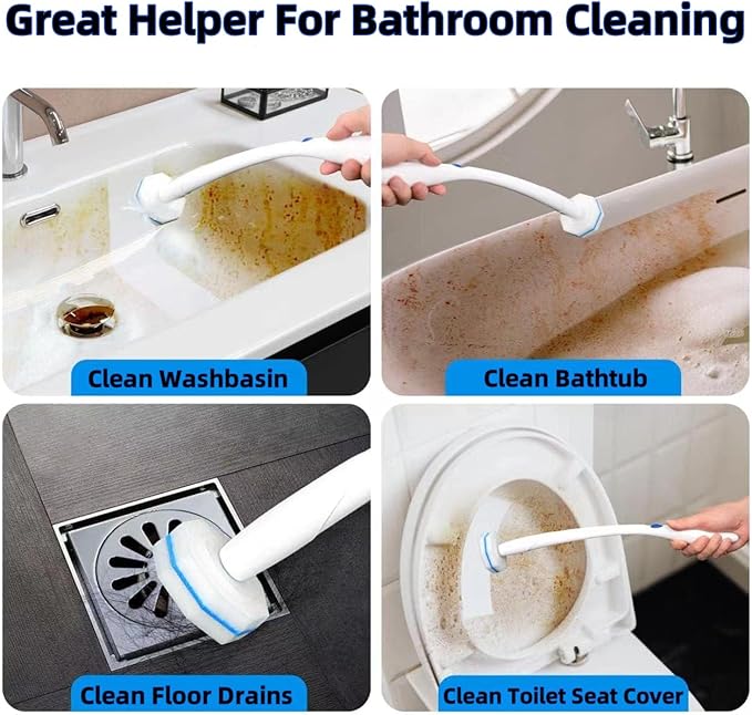 50 Count Toilet Wand Refills Disposable Toilet Brush Heads Compatible with Most Toilet Brushes for Toilet and Bathroom Cleaning