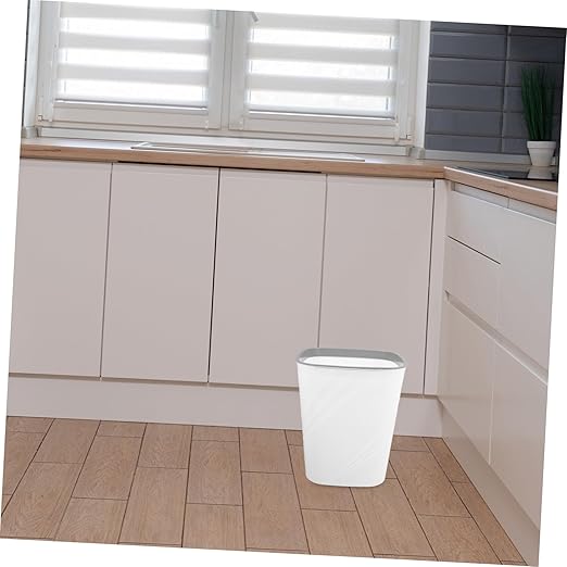 Veemoon Large Capacity White Plastic Trash Bin Lidless Wastebasket for Kitchen Bathroom Office and Home Design for Effortless Waste Disposal and Easy Maintenance