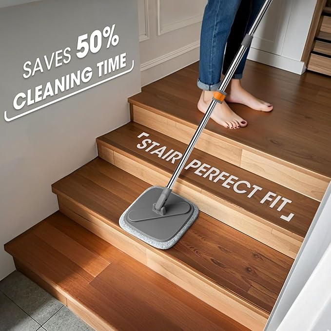 Mop and Bucket Set Spin Mop with Separate Dirty Water System Deep-Cleaning Mops for Floors Versatile Mops for Walls