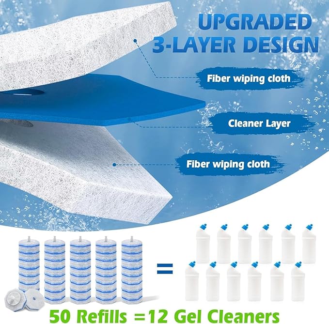 80Pcs Upgraded Toilet Wand Refills Compatible with Clorox Toilet WandToilet Brush RefillsToilet Bowl Brush Replacement HeadsBathroom Cleaner Scrubber with Fresh Scent