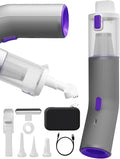 Cordless Car Vacuum 4-in-1 Portable Mini Handheld Vacuum Cleaner with 15000pa High Power 2 Suction Modes &amp Multi-Nozzles for Car Home Office Pet Silver