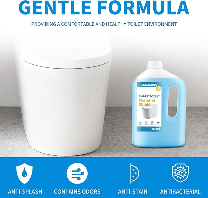 MAMADOU 2Liters Foam Agent For Smart Toilet Commercial And Home Use Large Capacity Toilet Splash Control Foaming Shield Liquid Deodorizing Easy Cleaning For Fresh Bathroom