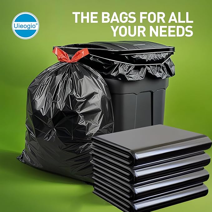 45-50 Gallon Heavy Duty Trash Bags with 50 Tie Ties - 50 Count Extra Thick Leak-Proof Contractor Bags for Outdoor Lawn Thickened garbage bags | 100 cm x 120 cm39x46 Inches
