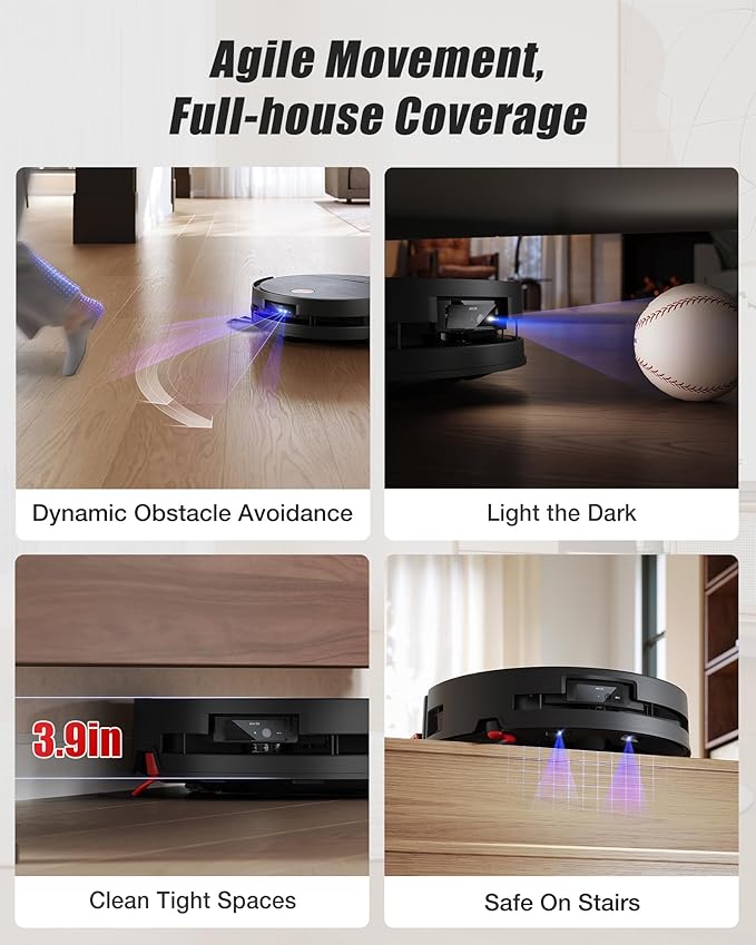Yeedi S16 Plus Robot Vacuum &amp Mop with Automatic Omni Station Blast 16600Pa Suction OZMO Roller Self-Wash Mopping ZeroTangle 3.0 Triple Lift Floor Lift AI-Powered Navigation and Mapping