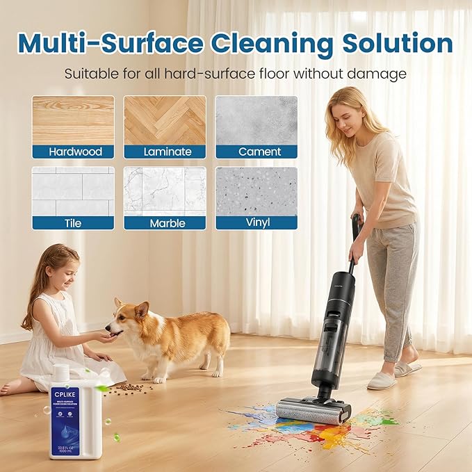 Floor Cleaning Solution Compatible with Dreame Cleaning Solution Multi-Surface Floor Cleaner for All Dreame Wet Dry Vacuum Cleaners &amp Robot Vacuums 33.8 fl oz