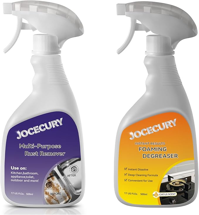 Jocecury 500ML Kitchen Foam Cleaner &amp 500ML Rust Remover for Car