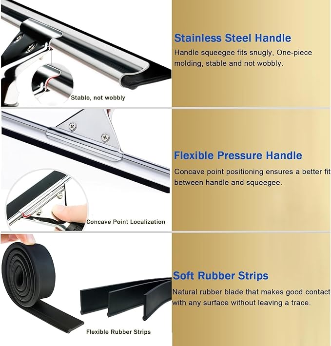 BABYCE Third Floor High Window Glass Cleaner Tool Showroom Office Outdoor Window Washing Kit Equipment with Aluminum Telescopic Pole Multifunctional(7M/23ft)