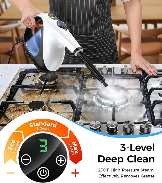Handheld Steam Cleaner for Home 3s Instant Heat-Up No Need to Wait Upgrade 2 LB Light Weight Easy Refill Portable Steamer Cleaner for Furniture Couch Grout Walls Kitchenware Cleaning