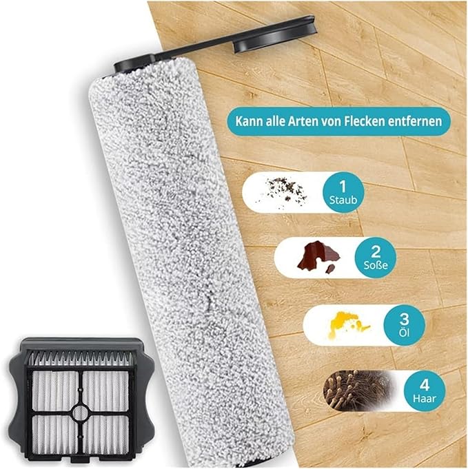 Replacement Vacuum Cleaner Parts Filter Roller Brush Compatible for Tineco Floor ONE S5/LCD LED Cordless Vacuum Cleaner Accessories