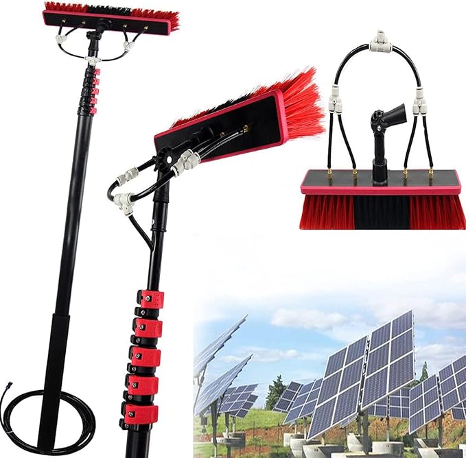 Window Cleaning Brush Equipment Photovoltaic Cleaner Retractable Cleaning Equipment Window Cleaning Pole Water/Hose Fed Pole Solar Panel Cleaning Brush