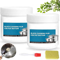 Powerful Burnt Residue Remover Paste for Cookware Stainless Steel Scratch Remover Black Cleaning Film for Pot Bottom Pan Cleaner for All Cookware Material Surface-Friendly and Scratch-Free (2pcs)