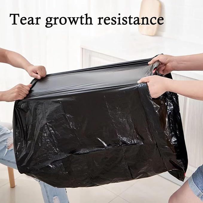 Large Black Trash Bags 20-21 Gallon Drawstring Garbage BagsMeasuring 28x 33.8 inchesHeavy Duty Plastic Garbage Bags for Household Kitchen Office Restaurant Thickened Stretchy