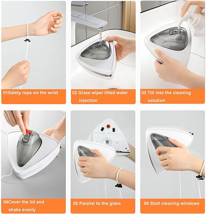 Magnetic Window Cleaner Double-Sided Magnetic Window Cleaner Adjustable Magnet Force with Water Storage Function Wipe The Glass Artifact HouseholdHigh-Rise Window Glass Cleaning Tool