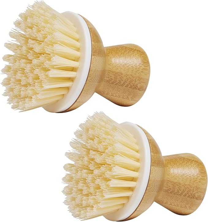 Grove Co. Bubble-Up Dish Brush 2-Pack Ergonomically Designed Dish Scrubber Replacement Dish Scrub Brush Removes Tough Messes Gentle on Dishes Sustainable Solution to The World's Waste Problem