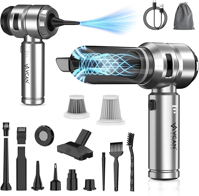 Car Vacuum Portable Cordless 22000PA High Power with Brushless Motor 4-in-1 Compressed Air Duster &amp Air Blower &amp Pump Hand Held Vacuum for Car Home Office Ideal Gifts for Men &amp Women