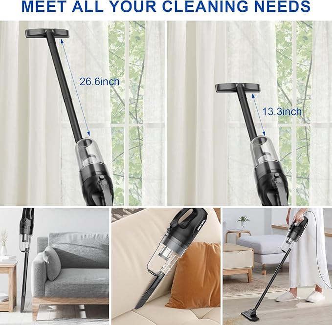 SOWTECH Corded Vacuum Cleaner for Home Hard Floor Stick Vacuum with 23Ft Long Cord Powerful Suction Lightweight Vacuum for Hardwood Floors
