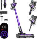 Cordless Vacuum Cleaner 8-in-1 Cordless Stick Vacuum Cleaner with 3 Suction Modes Up to 45mins Runtime Rechargeable Self-Standing Vacuum Cleaners for Home Pet Hair Carpet Car Hard Floor Purple