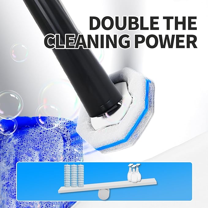 Disposable Toilet Bowl Brush with 36 Toilet Wand Refills Pads Replacement Heads Toilet Cleaning StickToilet Bowl Cleaner Wands Holder and Set Toilet Cleaning System Starter Kit