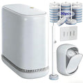 CTIME Small Bathroom Trash can with lid and Disposable Toilet Brush Set