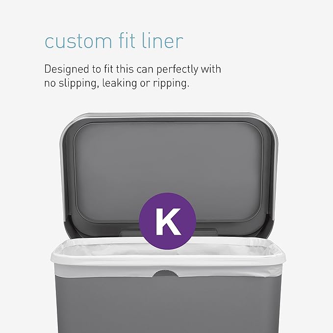 simplehuman Code K 200 Count Dispenser Pack Custom Fit Liners Drawstring Trash Bags 35-45 Liter / 9-12 Gallon White