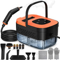 Steam Cleaner Portable Steamer for Cleaning with 16pcs Accessories 6-Level Adjustable 15s Heat-Up Handheld Steam Cleaner for Home for Tile Grease Dirt Grout Car Detailing Orange