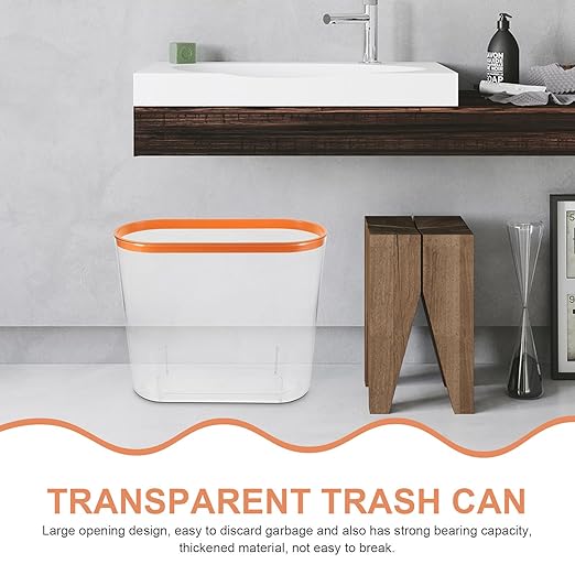 Garneck Wastebasket Trash Can for Bathroom Bedroom 33X14.6X17.7Cm Red Household Garbage Bin Without Lid Space-Saving Living Room Trash Bin for Home Use