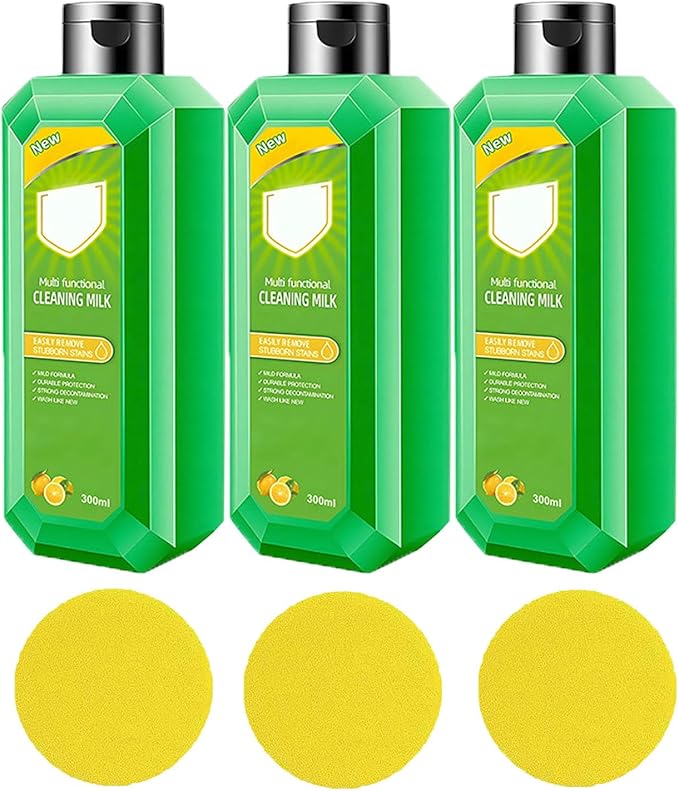 Cleaning Milk House Cleaner - Powerful Multifunctional Concentrated Cleansing Lotion Cleansing Milk Heavy Oil Stain Cleaner Clean up Kitchen Oil Stains Kitchen Cleaning Supplies (3PCS)