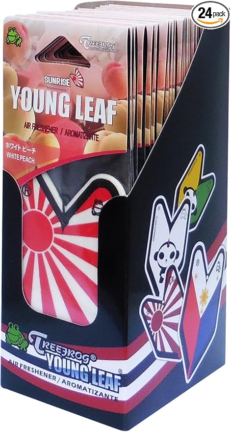 YLWP93 Japan Tree Frog Peach Scents JDM Air Freshener White 1 Box 24 Piece