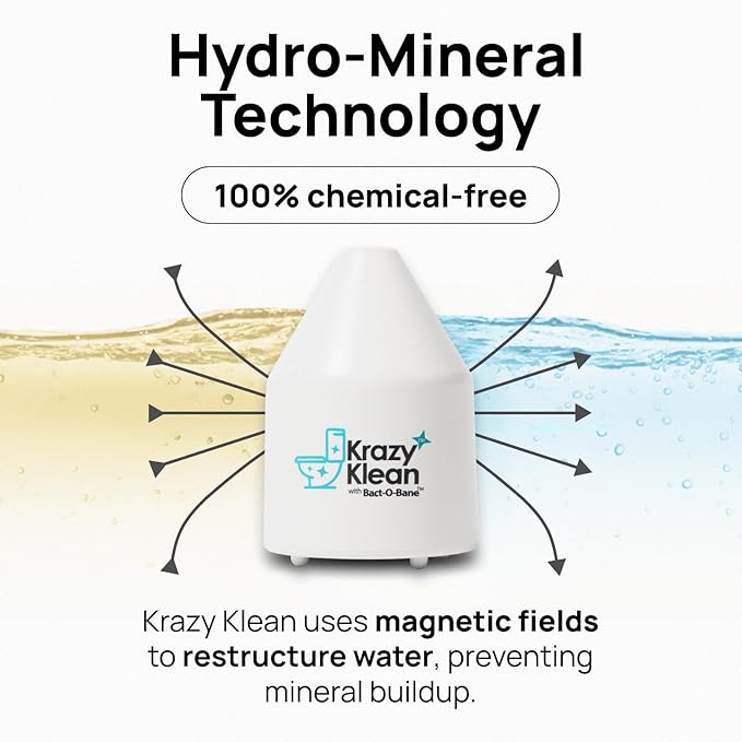 Krazy Klean Pro Toilet Cleaner Household Cleaning Solution Natural Long Lasting Toilet Cleaner for Hard Water Stains &amp Rings Chemical Free Bathroom Cleaning Product Drop In Tank System 1 Coun