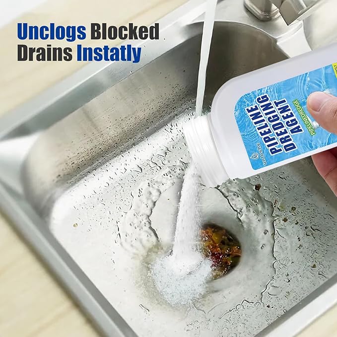 Pipeline Dredging Agent Drain Clog Remover Powerful Unclog Sink Drain Cleaner for Kitchen Bathroom Sinks Tubs Pipe Cleaning Tool (2PCS)