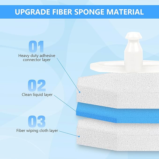 Disposable Toilet Bowl Wand Refills for Clorox 50 Pcs - Compatible with Clorox Toilet Wand Refills Hygienic Scrubber Heads for Bathroom Cleaning