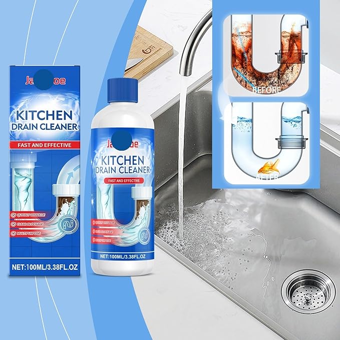 Kitchen Drain Unclogger - Dissolves Hair Grease &amp Grime Eliminates Odors Restores Drain Flow Instantly(1PCS)