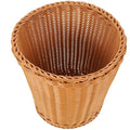 Rattan Trash Can Brown Open-Top Plastic Material 11 x 11 x 11