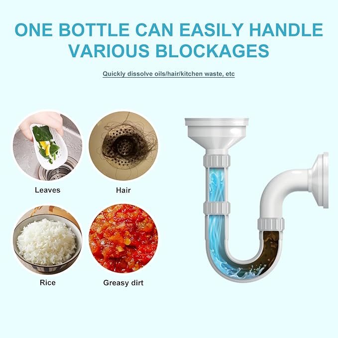 Professional Drain Cleaner - Unclog Kitchen Sink Toilet Bathroom Drain Remove Odor Safe for Pipes(30PCS)