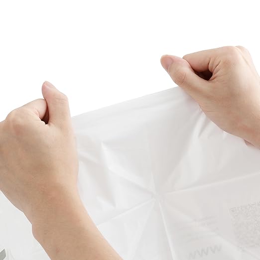 happimess 8 Gallon (30L) Drawstring Trash Bags Slim Unscented White Heavy Duty LDPE Liners for Kitchen and Household Custom Fit 80 Count (4 Packs of 20 Liners) HPM3000D-W-4SET