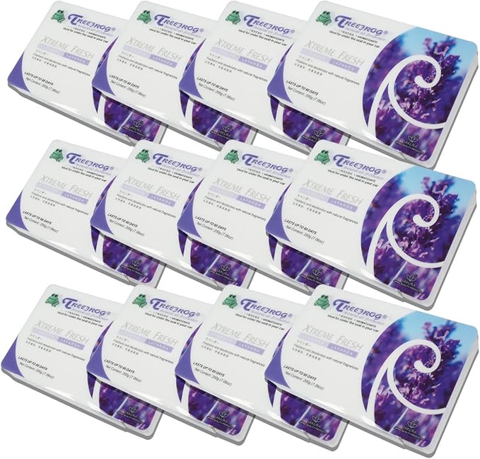 Auto Dynasty TreeFrog Xtreme Fresh Under-The-Car Natural Air Freshener Lavender Scented Pack of 12
