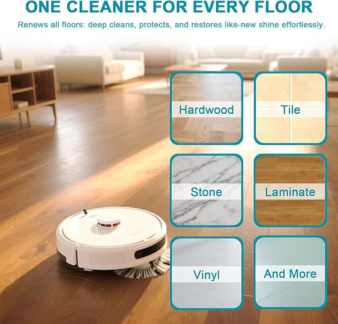 200X Concentrated Floor Cleaning Solution for All Robot Vacuum and Mop Wet Dry Vacuums Compatible with Eufy Roborock Roomba Tineco Bissell Shark 29.76 fl oz Makes 47 Gallon Cleaner(Ocean Scent)
