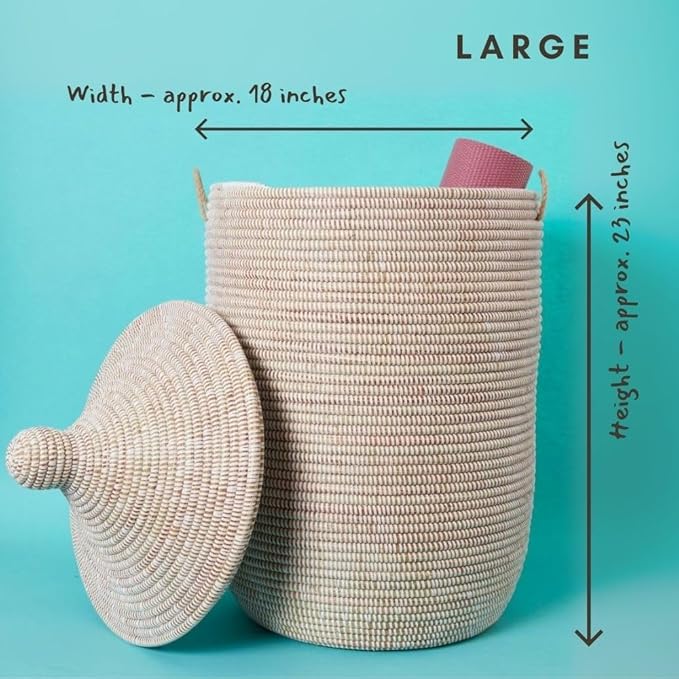 Large Basket White 18 Inch Wide 23 Inch Tall