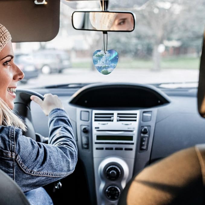 5PCS Car Air Freshener Hanging Personalized Double Sided Snowflakes Car Fresheners Long Lasting New Cars Scents Cute Automotive Freshies for Closets Drawers (tea)