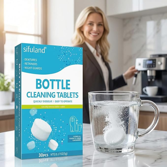 Water Bottle Cleaning Tablets Clean Stainless Steel TumblerCoffee cups and Reusable Water Bottles
