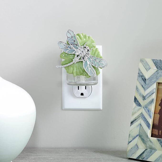 Yankee Candle ScentPlug Diffuser Starter Kit Dragonfly Design with Light Sensor - Includes 2 ScentPlug Refills (Sage &amp Citrus and Wild Orchid)