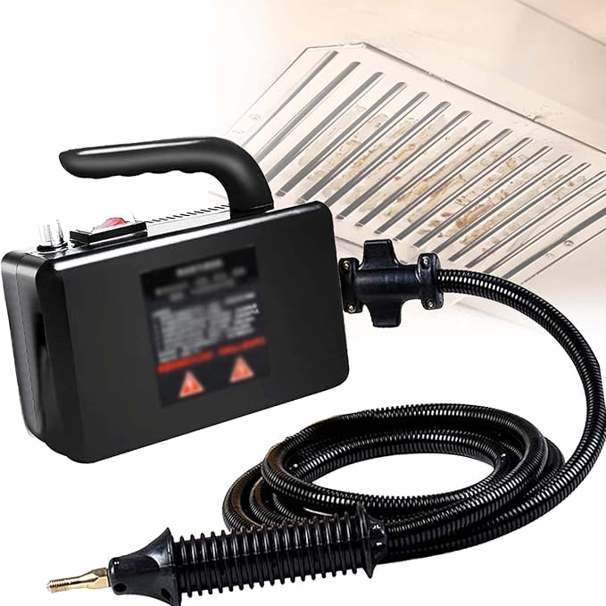 Portable Steam Cleaner2600 Watt Handheld High Temperature Portable CleanerTankless and Heavy Duty Home Grout Tile Car Detail Kitchen Bathroom (BlackYellow)Black-110V