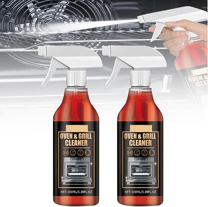 Oven And Grill CleanerStovetop CleanerHeavy Duty Oven And Grill Cleaner SprayFor Stovetops Grates Stainless Steel- Removes Grease Burnt-On Food &amp Grime (2PC)