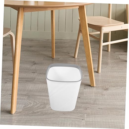NUOBESTY Slim White Trash Can for Narrow Spaces Large Capacity Office Waste Basket Easy to Clean Design for Bathroom Bedroom Use