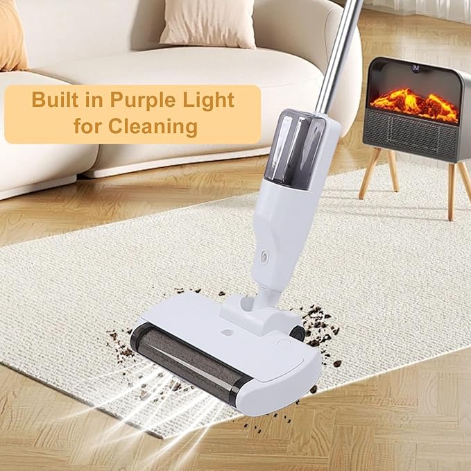 Garosa Cordless Electric Mop Telescopic Pole Adjustable Length with 500ml Water and LED Light for Hardwood Tile Laminate Floors
