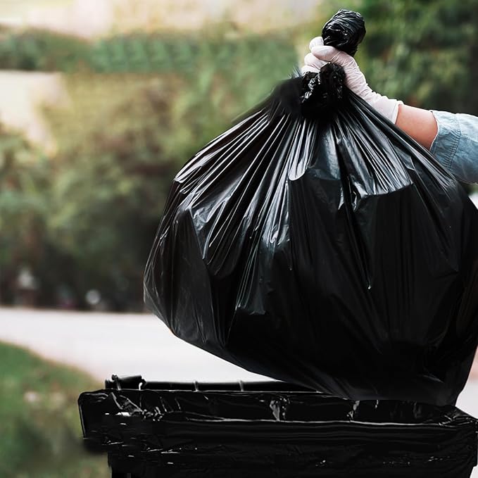 Black 13 Gallon Trash Bags – Bulk 1020 Count – Tall Kitchen Garbage Bags – 13 Gal Unscented Plastic Can Liners for Bathroom Office Janitorial Commercial Industrial Municipal – Drawstring-Free